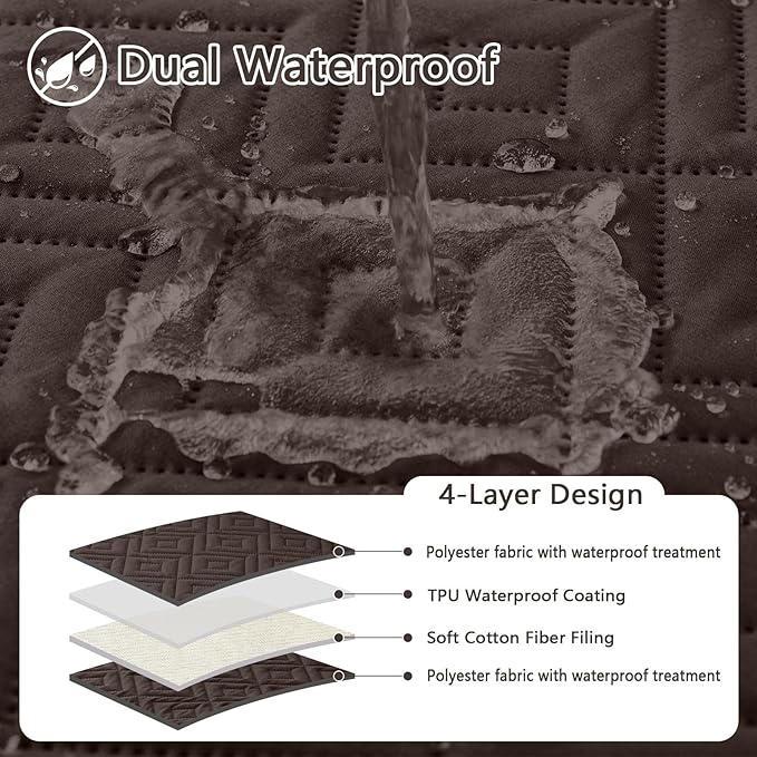 hyha Waterproof Dog Blanket, Soft Dog Bed Cover Pet Blankets, Waterproof Sofa Couch Cover for Dogs Washable, Reversible Pet Couch Covers for Sofa Furniture (30x53 Inch, Chocolate/Chocolate)