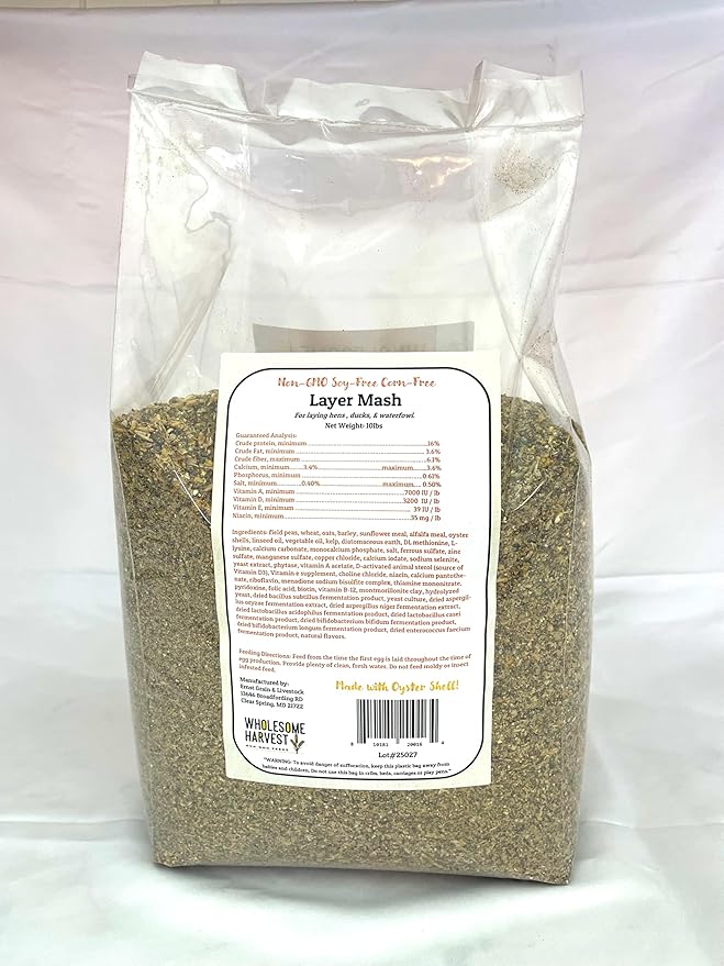 Non-GMO Soy Free-Corn Free Whole Grain Layer Mash (10 lb)