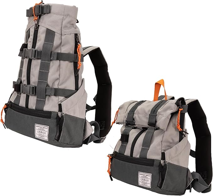 K9 Sport Sack Urban 3 - X-Small, Concrete - Ideal for Dogs with 9-12” Back Length - Dual-Use, Backpack-Style Carrier + Everyday Pack