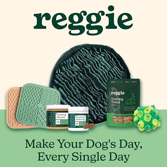 Reggie Stimulating Feeding Mat for Dogs, for Dog Calming Support, Reducing Speed Eating, and Mental Stimulation, 20" Large Diameter, Hunter Green