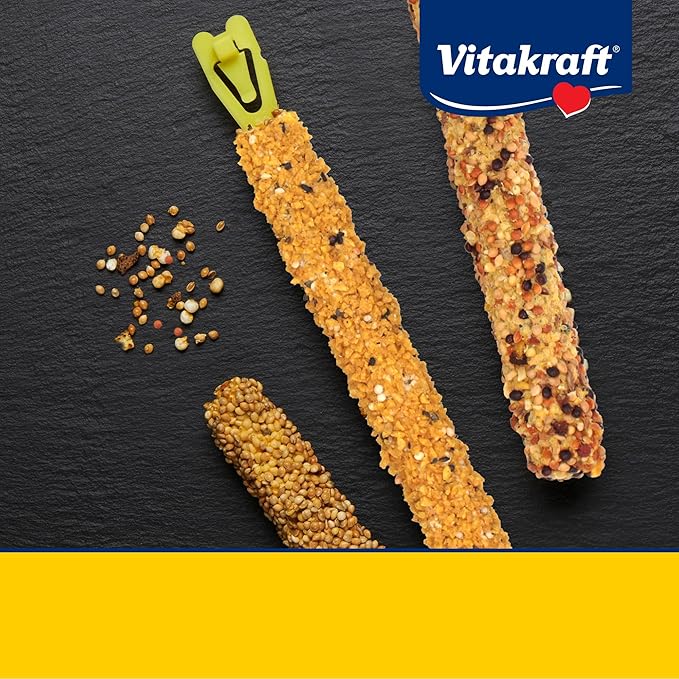 Vitakraft Crunch Sticks Parakeet Treat - Honey, Egg, and Apple- Pet Bird Treat Toy - Variety Pack, 2.5 oz