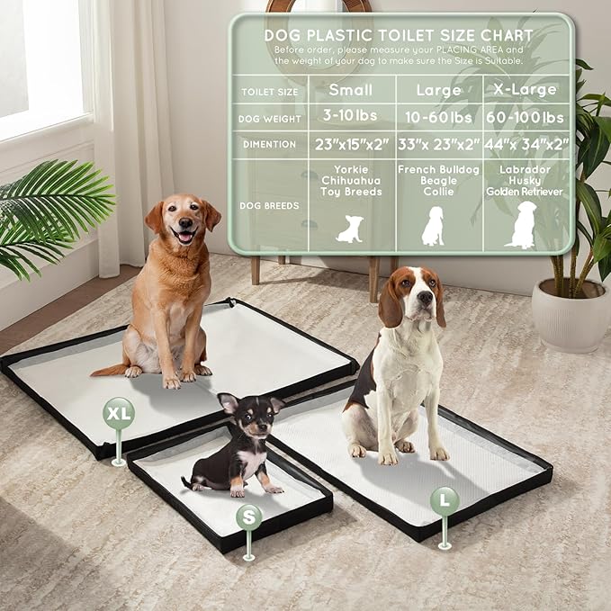 Small Portable Dog Pee Pad Holder for Travel, Foldable Liner Base 23''x15'' With Fixing Clips, Waterproof Litter Box, Easy Clean Indoor Potty for Puppy Training