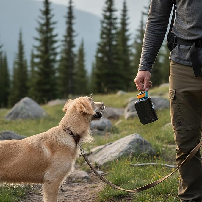 OllyDog OllyBottle | Tritan Dog Water Bottle with Detachable Bowl | BPA Free Leakproof Pet Dispenser | Hiking Travel (600ML, Chromatic)