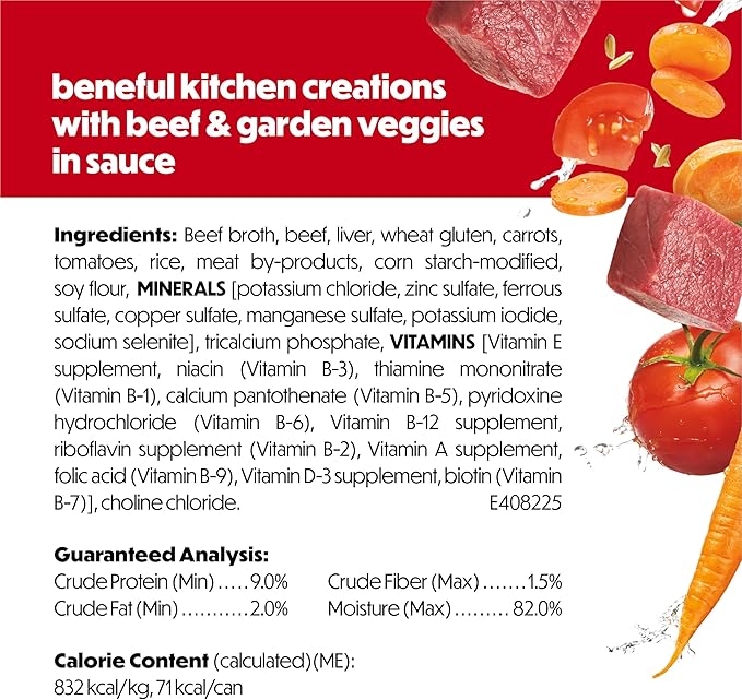 Purina Beneful Kitchen Creations With Beef and Garden Veggies in Sauce Wet Dog Food - (Pack of 12) 3 oz. Cans