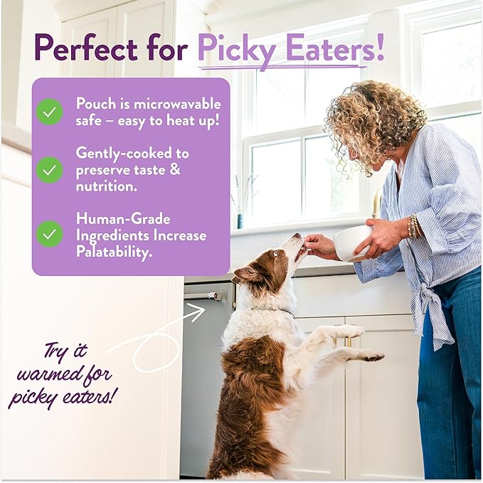 Portland Pet Food Company Fresh Dog Food Pouches - Human-Grade Toppers Wet Pet Meal & Mixers - Gluten-Free Limited Ingredient Winnie's Lamb N' Rice - Large & Small Breed Puppy & Senior Dogs - 8 Pack