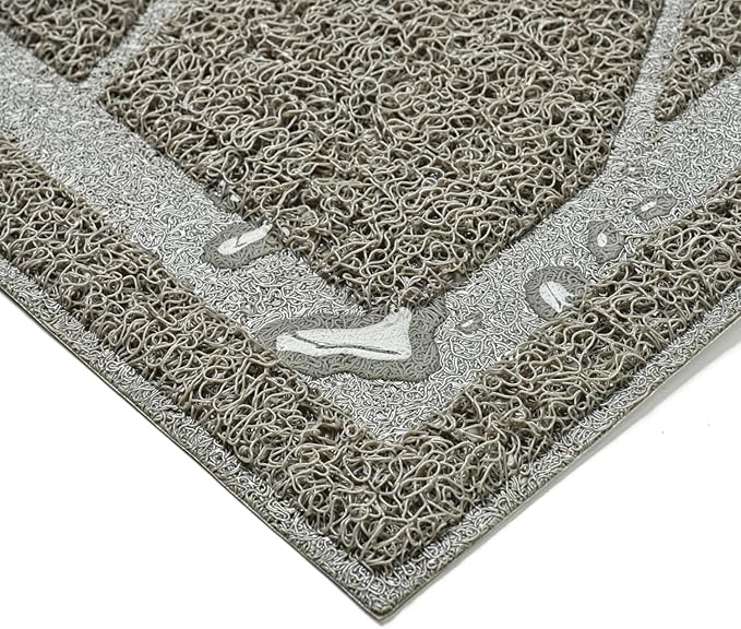 WePet Cat Litter Box Mat, Kitty Premium PVC Pad, Durable Trapping Rug, Phthalate Free, Urine-Resistant, Scatter Control, Mosaic, M 23 x 16 Inch, Cadet Grey