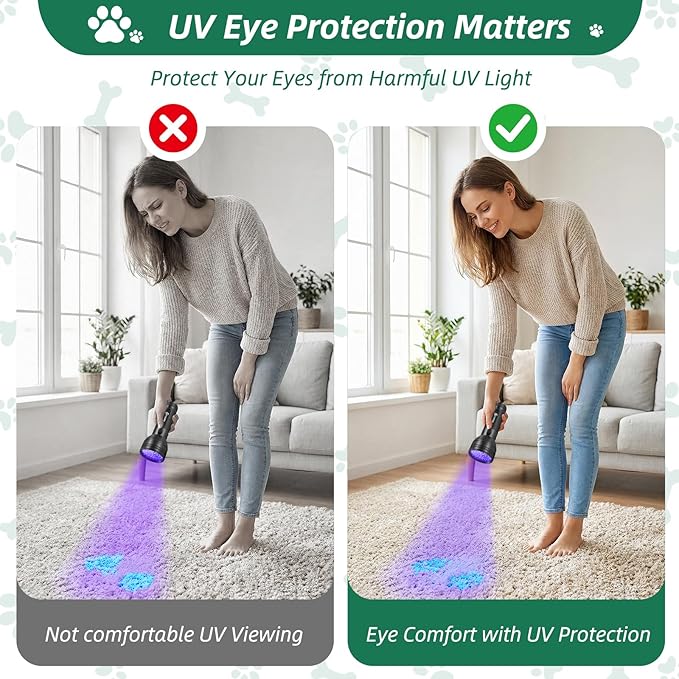 ESCO LITE UV Flashlight Black Light, 51 LED 395 nM Ultraviolet Blacklight Detector for Dog Urine, Pet Stains and Bed Bug