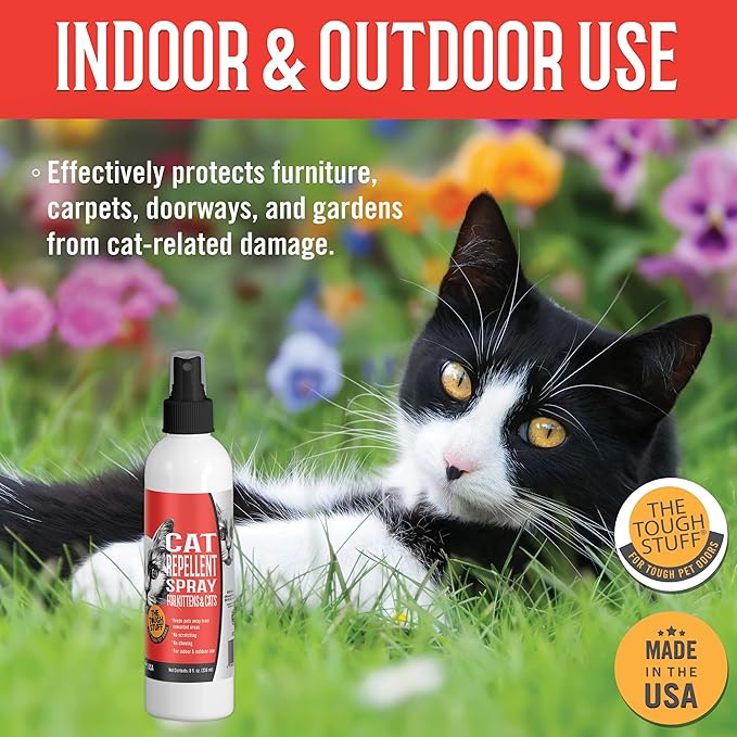 Nilodor Arkwright Tough Stuff Cat Repellent Spray - Natural Formula Discourages Scratching, Chewing & Biting, Safe for Kittens & Cats, Effective Training Aid, Made in The USA, 8 fl. oz. Spray
