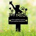 If Love Could Saved You Cat Grave Marker – 12in Metal Pet Memorial Plaque with Butterfly Design, Weatherproof Cat Headstone for Indoor or Garden Remembrance, Sympathy Gift for Loss of Pet