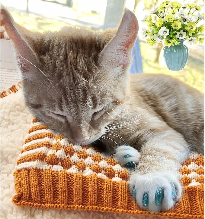 VICTHY 160pcs(16 Colors) Cat Nail Caps Cat Claw Caps Cat Nail Covers with Adhesives and Applicators (Large)