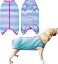 Dog’s Recovery Suit Post Surgery Shirt for Female Male Dog, E-Collar Alternative Wound Protective Clothes (Purple stripe-2xl)