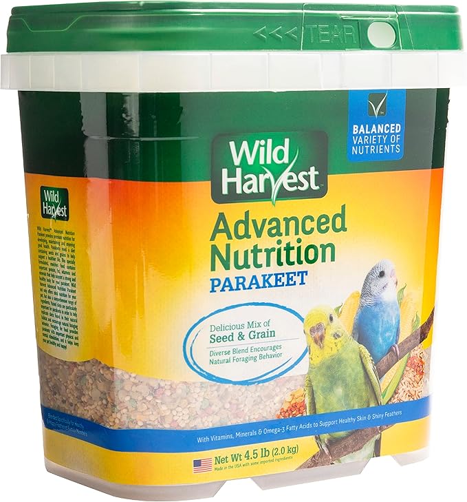 Wild Harvest Advanced Nutrition Diet For Parakeets 4.5 Pounds, Seed And Grain Mix