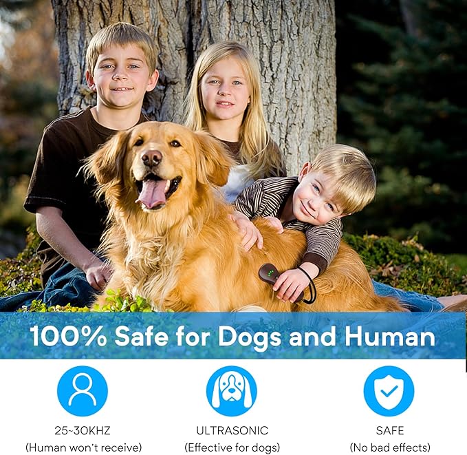 Anti Barking Device Dog Barking Control Devices Rechargeable Ultrasonic Dog Bark Deterrent up to 16.4 Ft Effective Control Range Safe for Human & Dogs Portable Indoor & Outdoor Brown