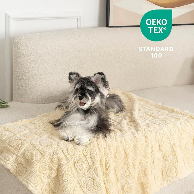 gogobunny Cozy Fleece Throw Blanket for Couch, 50x60 Inch Large Soft Blanket for Adults & Pets, 2-in-1 Machine Washable Lightweight Blanket for Bed, Travel, All Season Comfort (Beige, 50x60)