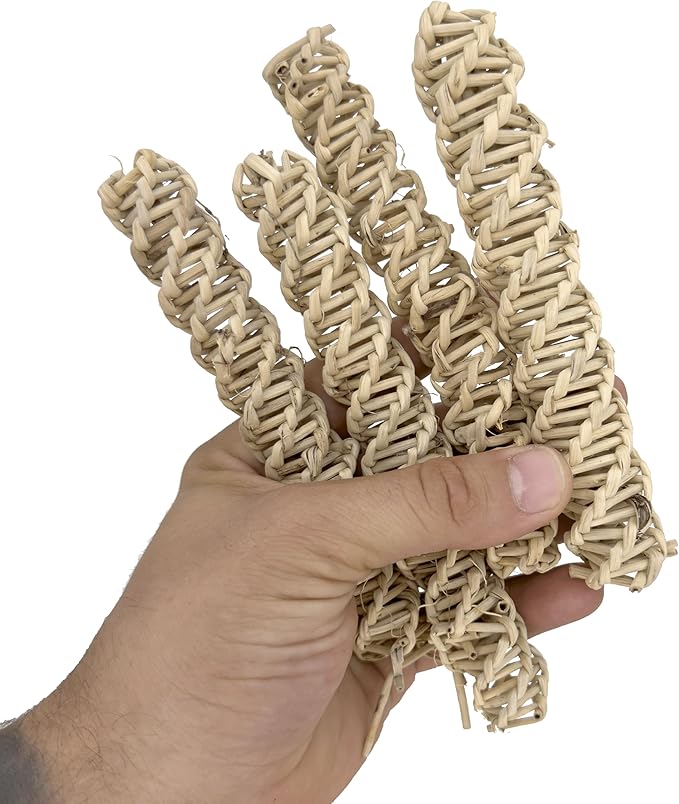 5309 Pk8 Large Vine Twists - Natural Handwoven Vine Ladder Bird Foot Toys, Easy to chew and Break, Lots of Small Vine Pieces, Stick Treats Inside, Great for Sm & Med Size pet Birds Budgie Quaker