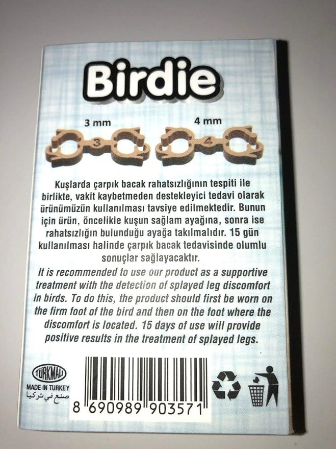 Splayed Leg Treatment Bracelet Bird Parakeet Bands Leg Ring 4 mm 3 mm