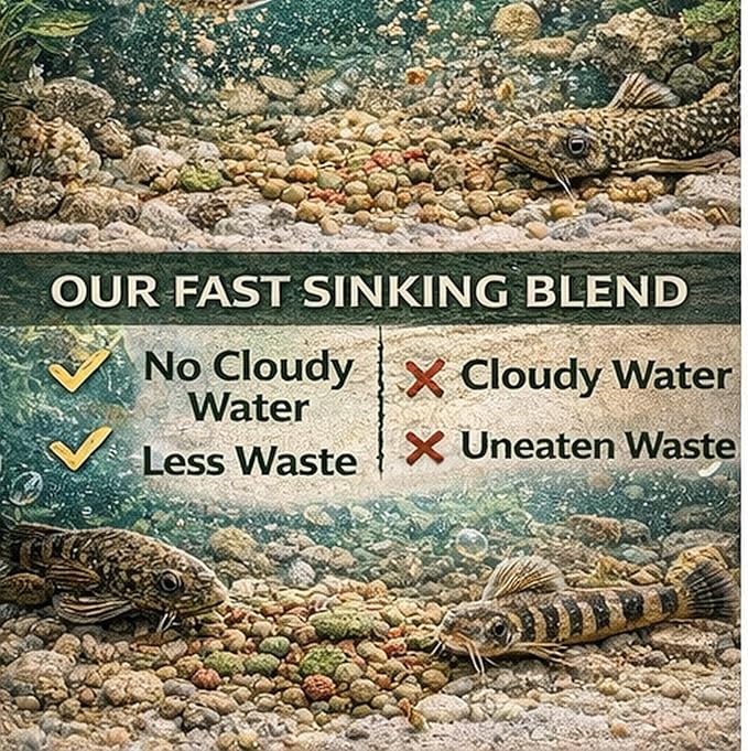 BugGraze Bottom Dweller Feast Sinking Blend Pellets & Algae Wafers for Corydoras, Plecos, Loaches & Catfish High Protein Daily Diet Clean Water Formula 3 oz Aquarium Fish Food