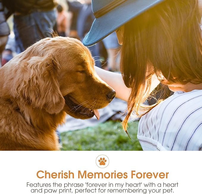 Pearhead Pet Forever In My Heart Memorial Keepsake Picture Frame - Keepsake for Dogs and Cats, Home Decor or Sympathy Gift for Pet Lovers, Heart & Paw Print Design, 4x6 Photo Insert, Gray