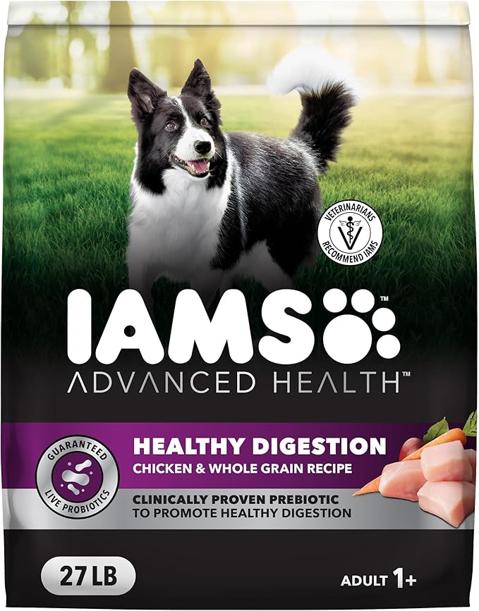 IAMS Advanced Health Dry Dog Food Healthy Digestion, Adult Dog Food with Real Chicken Recipe, 27 lb. Bag