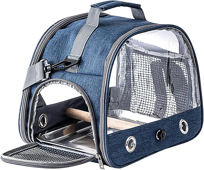 Portable Bird Travel Cage - Parrot Backpack with Strap, Compact Small Birds Carrier | Lightweight Outdoor Cage for Conures Budgies Parakeets Gentoo Parrots Travel Use Transport Companion