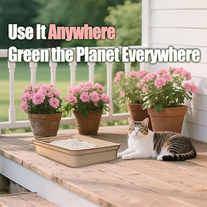 Disposable Litter Boxes for Cats Large: 2/4/6/8-Pack 17.5'' x 13.5'' Leak-Proof Sustainable for Indoor/Travel Use Standalone or as Liner 4-Pack