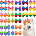 24PCS Big Dog Hair Bows with Rubber Band for Large Dog Long Hair Girl Boy Male Female Bowknot Grooming Accessories