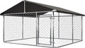 Outdoor Dog Enclosure Heavy Duty Dog Kennel House Mesh Dog Big Cage Pet Kennel Steel Fence with Secure Lock
