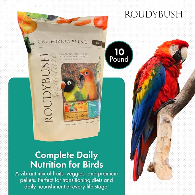 RoudyBush California Blend Bird Food, Mini, 10-Pound (210MICB), B113