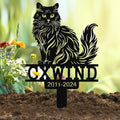 Custom Cat Grave Marker Outdoor, Personalized Metal Cat Memorial Grave Stake with Name and Date, Outdoor Waterrproof Cats Memorial Plaque