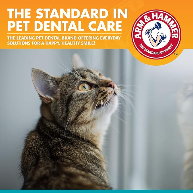 Arm & Hammer for Pets Dental Kit for Cats | Eliminates Bad Breath | 3 Piece Set Includes Cat Toothpaste, Cat Toothbrush & Cat Fingerbrush in Tasty Tuna Flavor,2.5 ounces