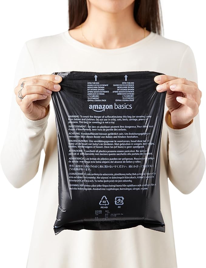 Amazon Basics Dog Poop Leak Proof Bags with Dispenser and Leash Clip, Unscented, 13" x 9", 900 Count (60 Rolls)