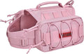 ONETIGRIS Dog Backpack for Medium & Large Dogs, Nylon Backpack for Dogs Tactical Pet Backpack with Side Pockets for Hiking Walking Training Running (Pink, Medium)