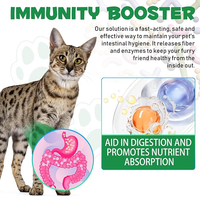 Specifically Formulated for Cats, Cats Natural Broad Spectrum Treatment, Herbal Cleanse, Digestive Support for All Cat Breeds, Gut Health, Puppy & Kitten, Supplement Drops