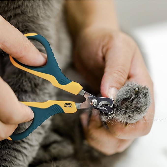 Mr. Pen Cat Nail Trimmer - Yellow & Gray Cat Claw Clippers for Pets & Kittens
