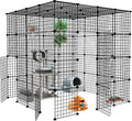 Oneluck 5-Tier Extra Large Cat Cages Indoor, 69 Inch Enclosure, Catio DIY Cat Playpen Detachable Metal Wire Kennels Cat Crate Exercise Place Ideal for 1-4 Cats (Without Platform)