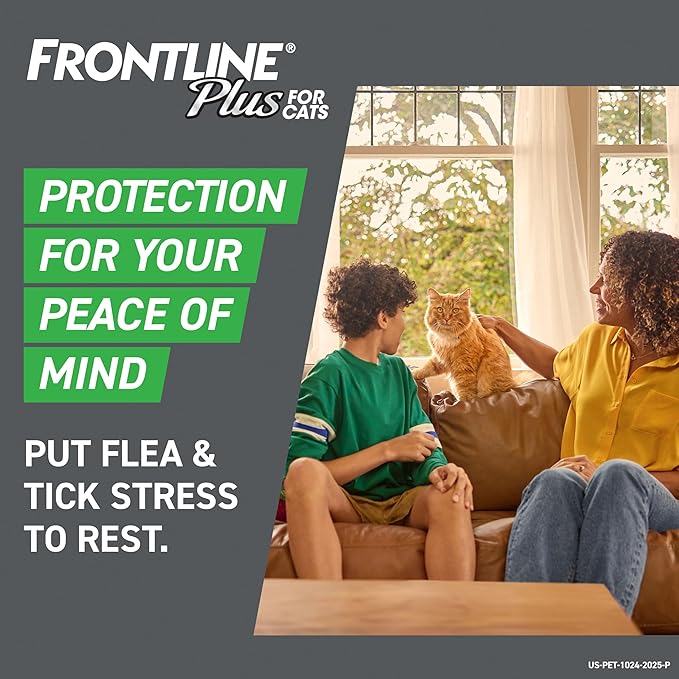 FRONTLINE Plus Flea and Tick Treatment for Cats Over 1.5 lbs. 8 Treatments