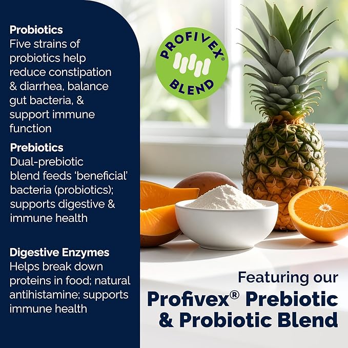 Vetnique Glandex Daily Probiotics for Dogs with Prebiotics to Support Gut Health with Fiber and Digestive Enzymes, Dog Probiotic Powder (8.5oz Powder, Pork Powder)