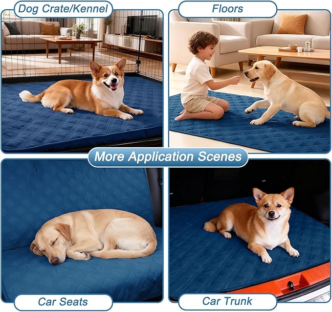 hyha Waterproof Dog Blanket, Reversible Pet Bed Blanket, Soft Sofa Couch Cover for Dogs Washable, Waterproof Pet Couch Covers for Sofa Puppy Cats Furniture Protector(30"x70", Navy Blue/Navy Blue)