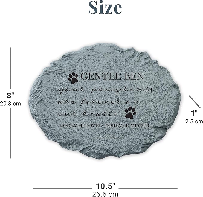 Let's Make Memories Personalized Cat or Dog Memorial Garden Stone - Pawprints - in Loving Memory