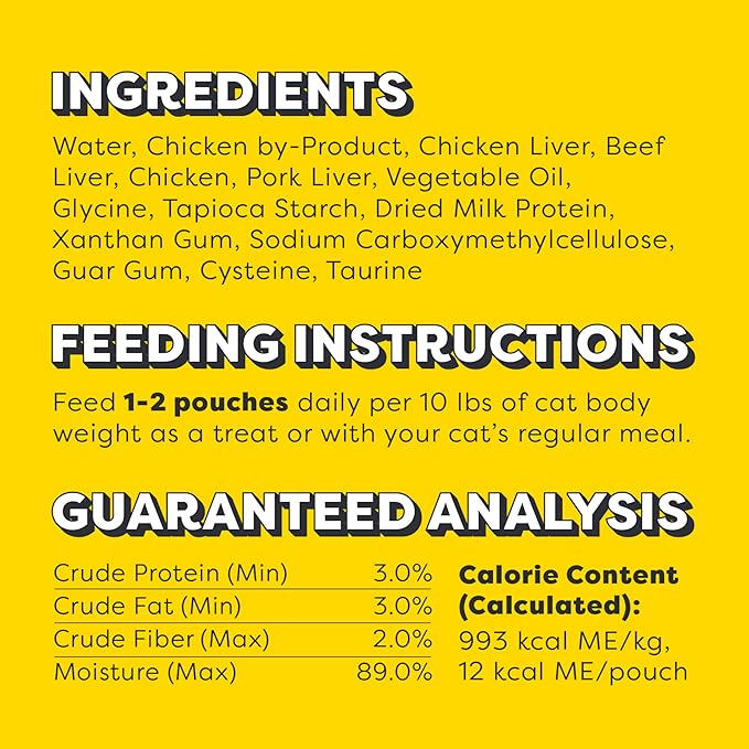 Temptations Creamy Puree Squeezable Lickable Cat Treats, Wet Cat Treats with Beef Liver, 0.42 oz. Tubes, 16 Count