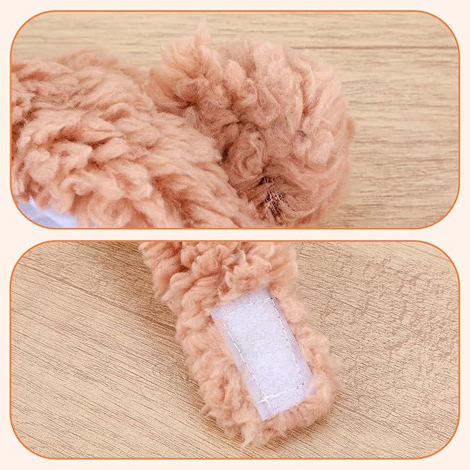 Cute Cat Costume Bear Hat, Adjustable Warm Winter Accessory Soft Plush Pet Headwear for Cats and Small Dogs, Soft Small Pet Headwear for Photoshoots and Parties