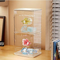 Small Betta Fish Tank, 2-Pack 0.3 Gallon Mini Aquarium with Adjustable Base Light & Gravels & Resin Crystal, Acrylic Fish Bowl for Desk Homes or Offices, Ideal for Beta Fish,Goldfish (White -2 Pack)