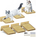 3Pcs 10"×8" Cat Wall Steps - Cat Stairs for Wall, Ladder Natural Wood with Fixtures,Turn Around or Climbing or Playing for Kittens and Adult Cats