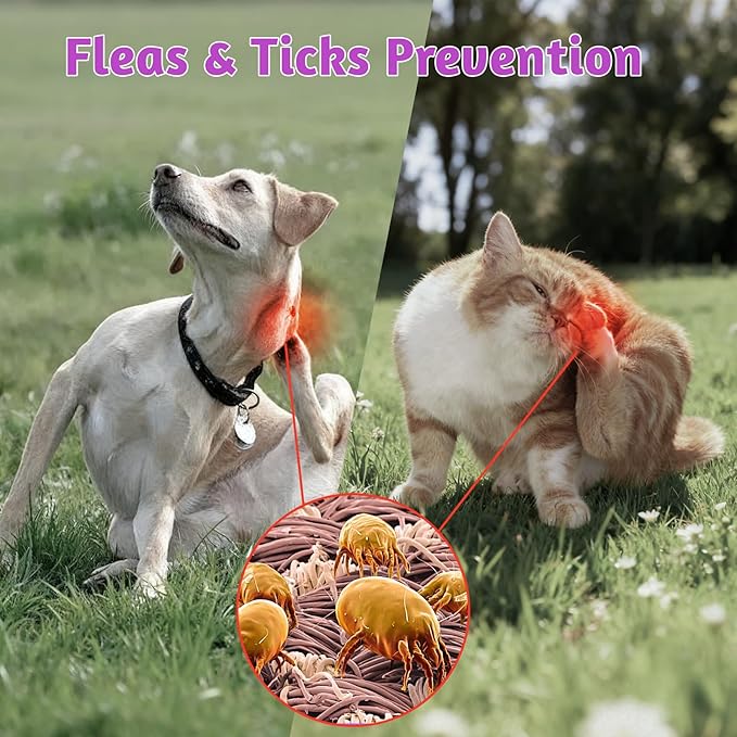 VUN Dog Flea and Tick Treatment Chewable,Natural Oral Flea Treatment for Cats,Relieve Itching& Biting,Flea Tick Prevention for Dogs Chews Supplement for Skin&Coat,All Breeds Sizes,100 Counts
