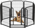 Metal Dog Playpen, 40 Inch Height 8 Panels, Ideal Dog Fence for Large/Medium/Small Dogs Indoor & Outdoor Bliss, Perfect Dog Pen for Camping, Yard, and RV | Black-Silver