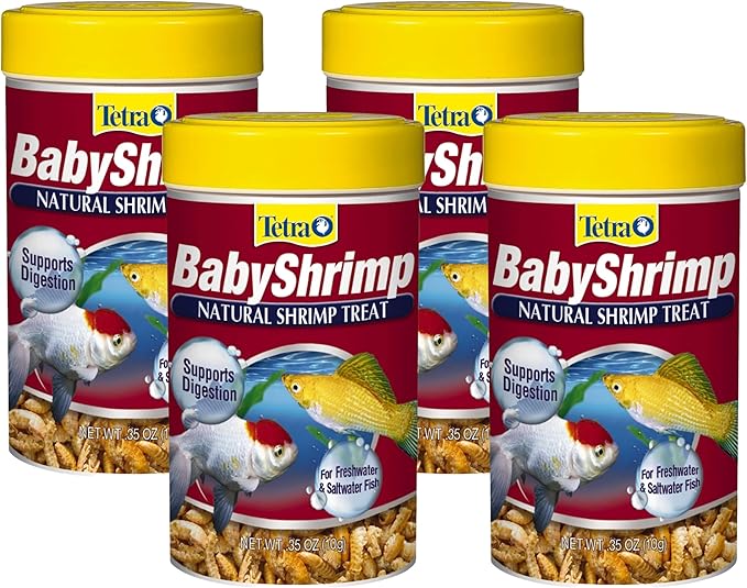 Tetra BabyShrimp 0.35 Ounce, Natural Shrimp Treat for Aquarium Fish (033197) (Pack of 4)