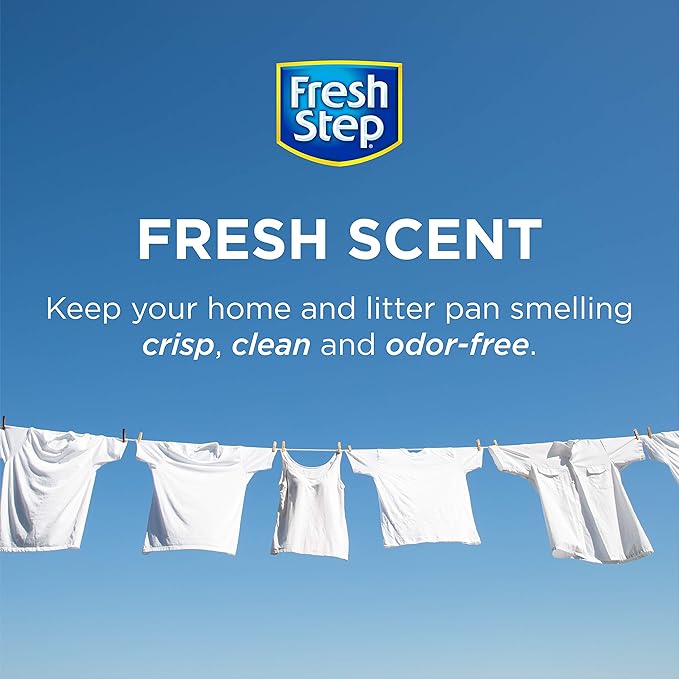 Fresh Step Cat Litter Crystals Deodorizer, Non Toxic Odor Neutralizing Crystals for Litter Boxes that Help Control Smells and Keep Home Areas Fresh, Fresh Scent, 15 Ounce