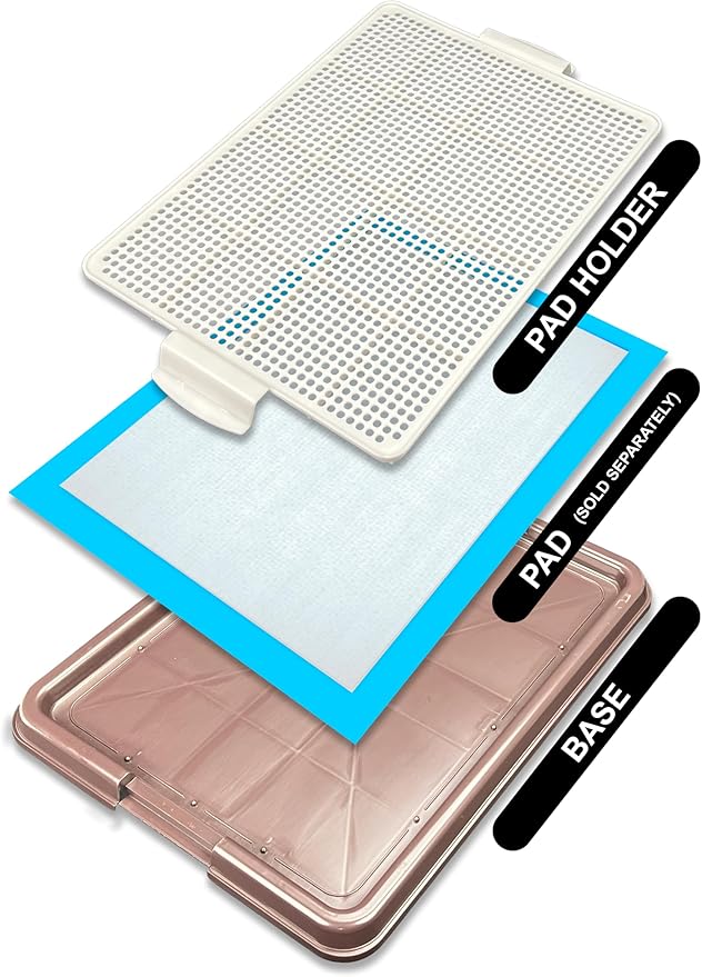 Dog Pee Pad Holder, Puppy Potty Training Tray 22.5”X16.5” for Small Dogs (Chocolate)