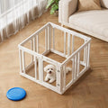 Jalove Dog Playpen Indoor, 24" H Plastic Puppy Playpen with Window, Easy Assembly and Cleaning, Clear Acrylic Pet Playpen for Puppy Cat Ferret, Small Dogs Fence Crate Kennel (White, 8 Panels)