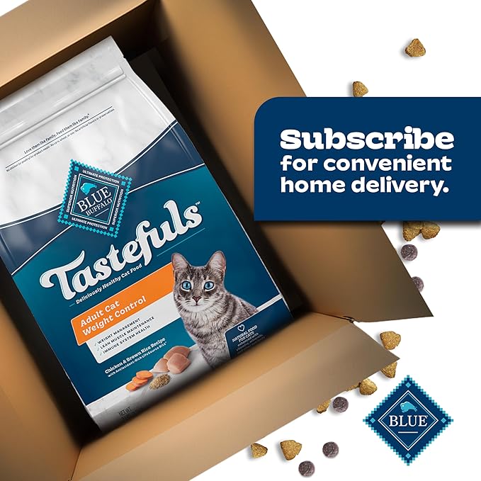 Blue Buffalo Tastefuls Adult Dry Cat Food for Weight Management, Made in the USA with Natural Ingredients, Chicken Recipe, 3-lb. Resealable Bag